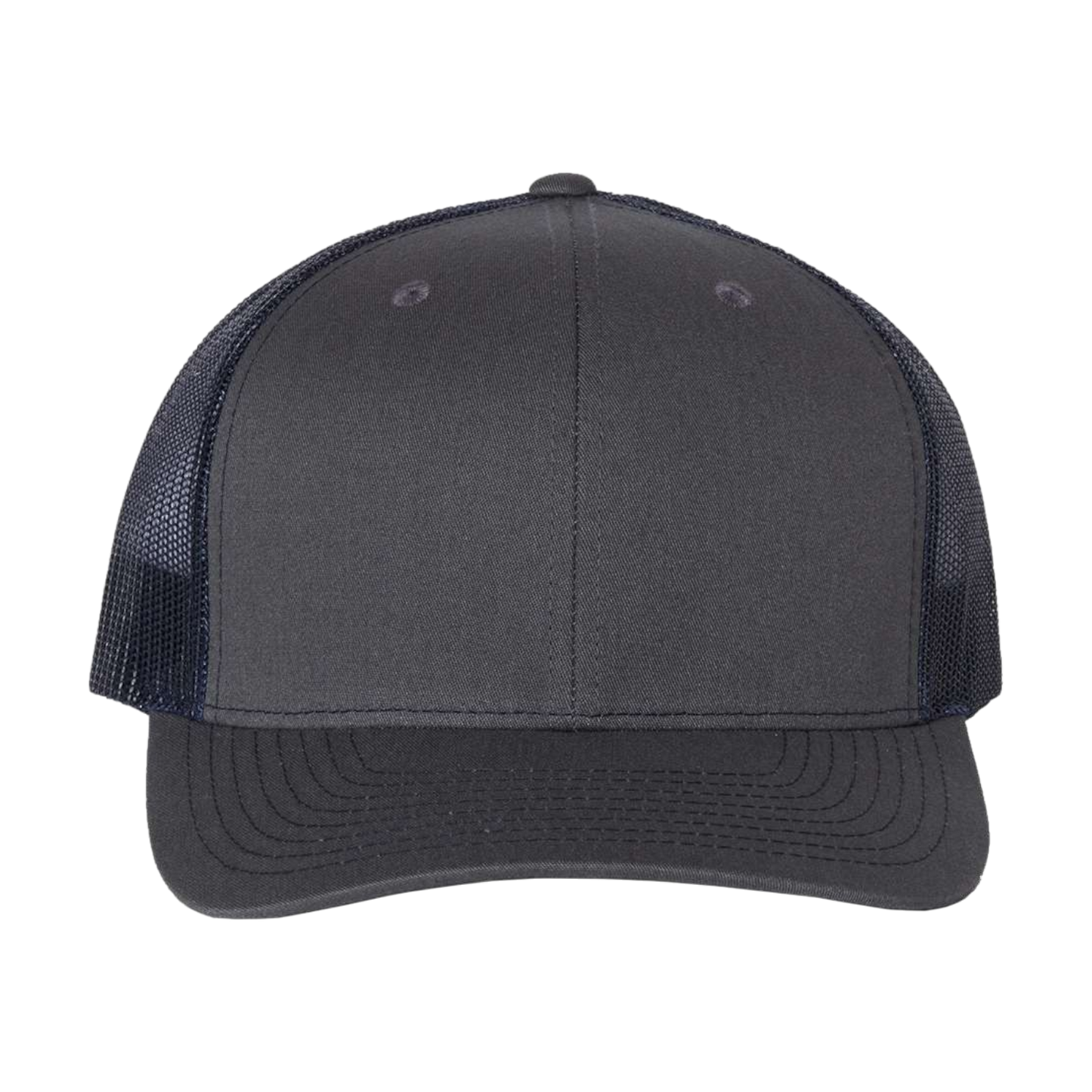 Richardson 112 Full Color Patch Trucker Cap in dark gray, perfect for branding and outdoor activities.