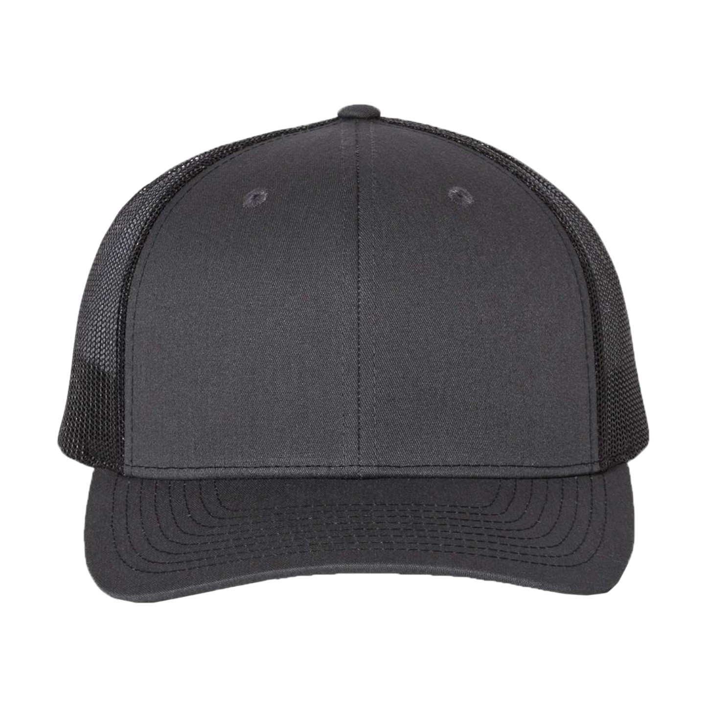 Richardson 112 Full Color Patch Trucker Cap in black, perfect for customized gifts and branding.