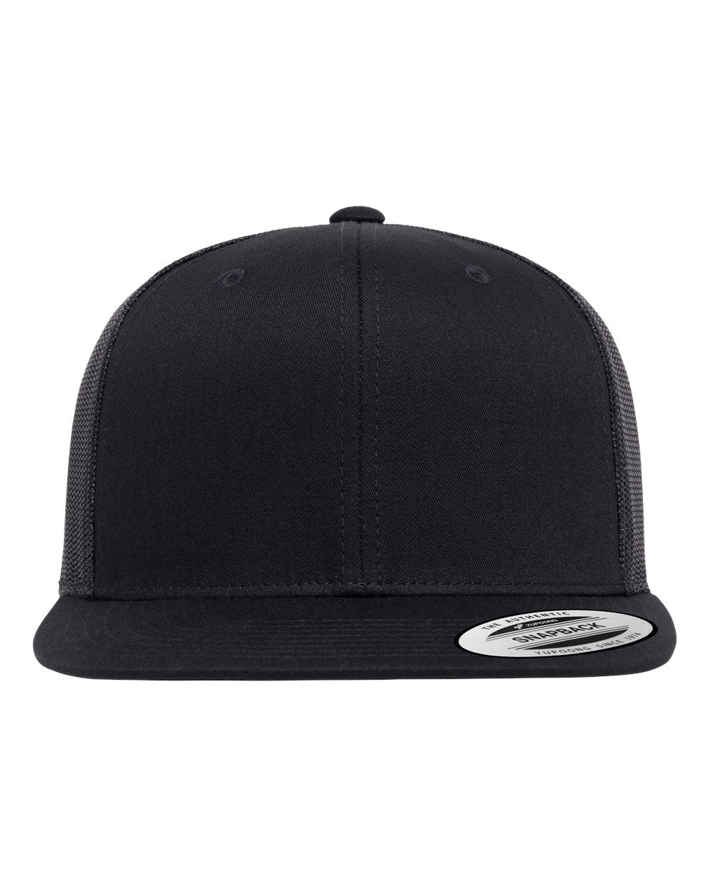 YP Classics 6609 Leatherette Patch Flat Bill Trucker Hat