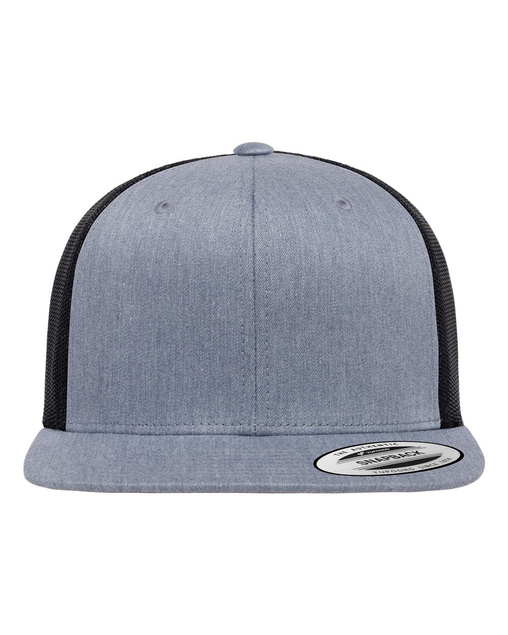 YP Classics 6609 Leatherette Patch Flat Bill Trucker Hat