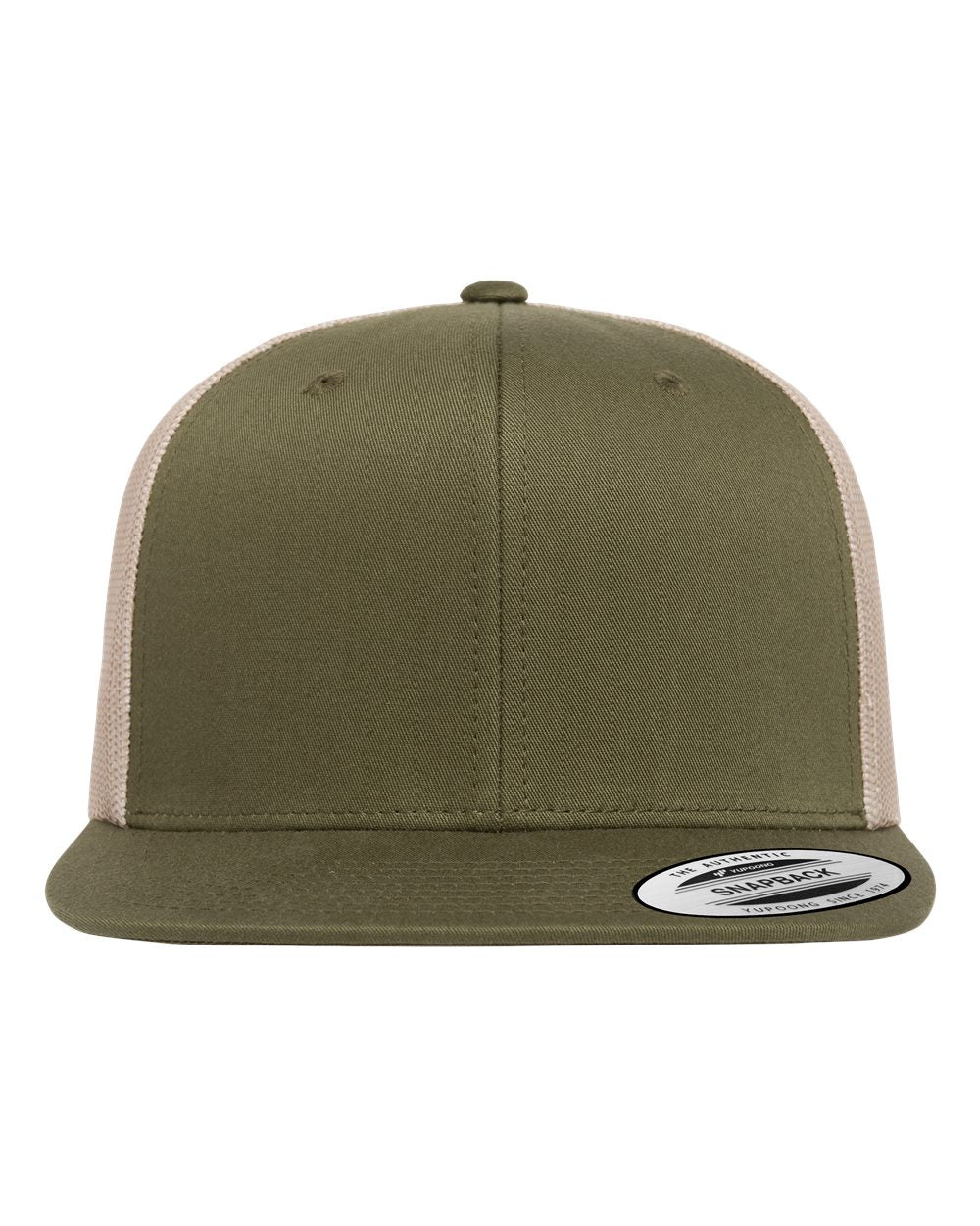 YP Classics 6609 Leatherette Patch Flat Bill Trucker Hat