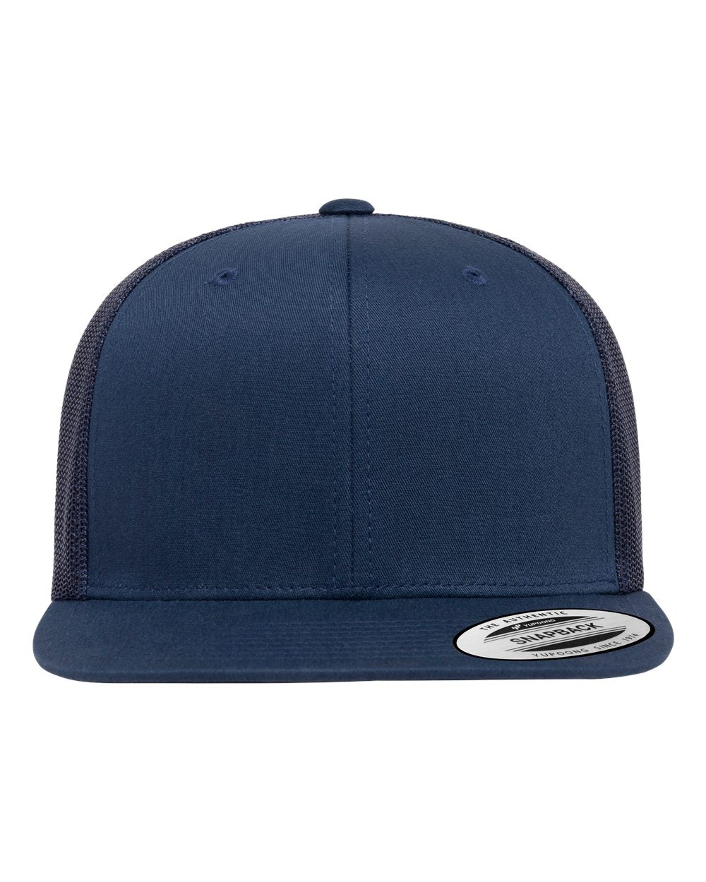 YP Classics 6609 Leatherette Patch Flat Bill Trucker Hat